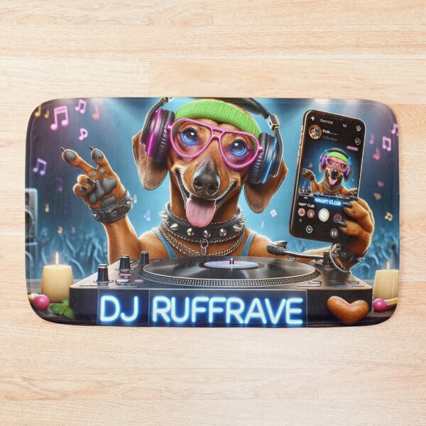 Item preview, Dachshund Celebrity DJ Spinning while Taking a Selfie designed and sold by TheDogOnIt.