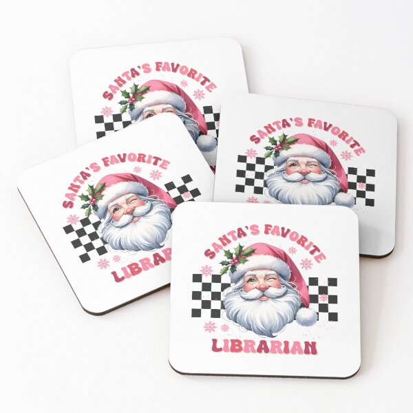 Item preview, Retro Santa's Favorite Librarian Checkerboard Christmas  designed and sold by darkskydelights.