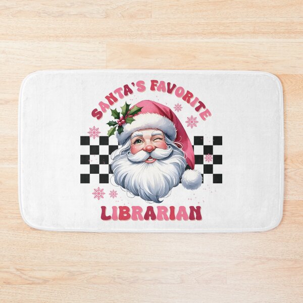 Item preview, Retro Santa's Favorite Librarian Checkerboard Christmas  designed and sold by darkskydelights.