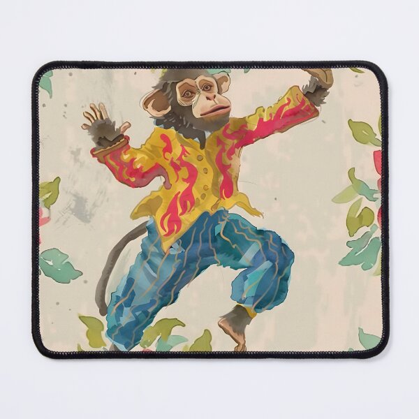 Item preview, Dancing chinoiserie monkey #1 designed and sold by SophieClimaArt.