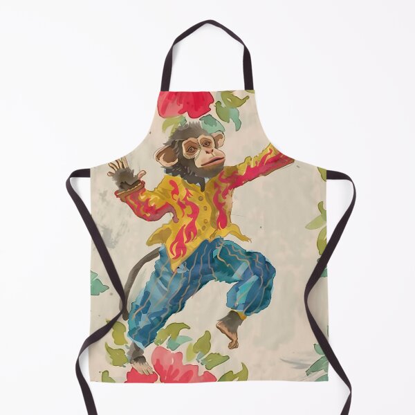 Item preview, Dancing chinoiserie monkey #1 designed and sold by SophieClimaArt.