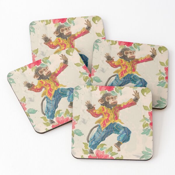Item preview, Dancing chinoiserie monkey #1 designed and sold by SophieClimaArt.