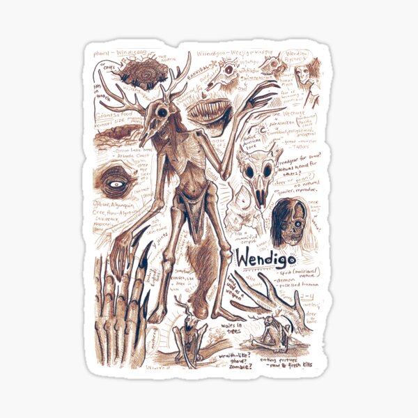 EgertronPuck's Wendigo ANatomy Illustration Sticker