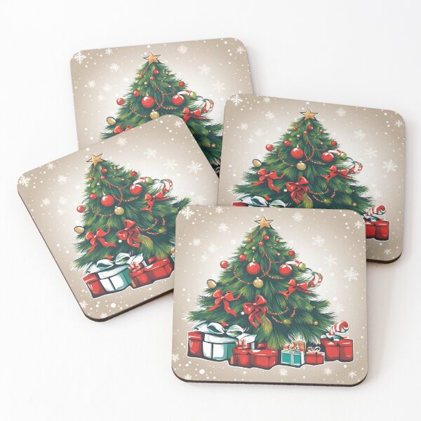 Item preview, Festive Christmas Tree with Gifts with snowflakes background designed and sold by Creastore.