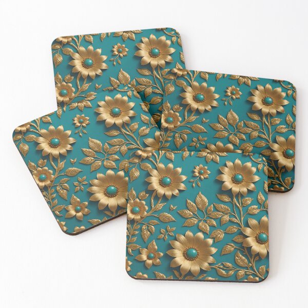 Item preview, Embroidery in Gold and Turquoise designed and sold by SoniaSarkali.