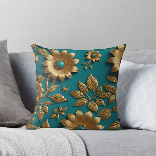 Item preview, Embroidery in Gold and Turquoise designed and sold by SoniaSarkali.