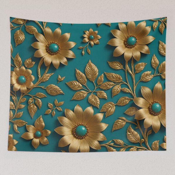 Item preview, Embroidery in Gold and Turquoise designed and sold by SoniaSarkali.