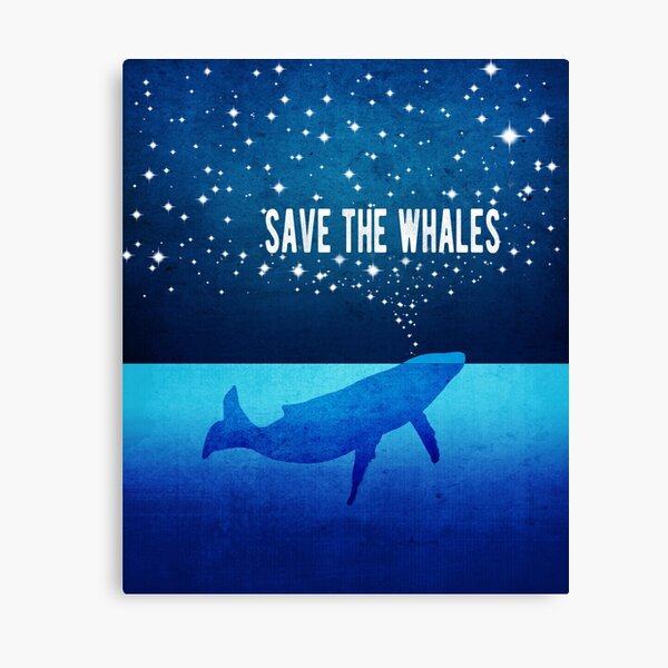Save the Whales - Star Spouting Whale Canvas Print