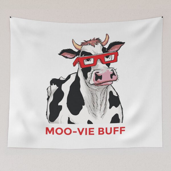Item preview, Moo-vie Duff: Cow in 3D Glasses Funny Graphic designed and sold by MegaKicia.