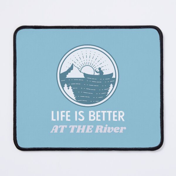 Item preview, Life is better at the river, a design for nature lover Retro Design designed and sold by ThreadmyCanvas.