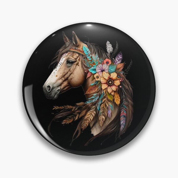 Item preview, Wild Horse Flowers Feather Indian T-shirt designed and sold by Grindcorer.