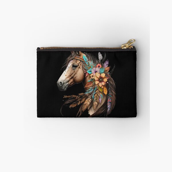 Item preview, Wild Horse Flowers Feather Indian T-shirt designed and sold by Grindcorer.