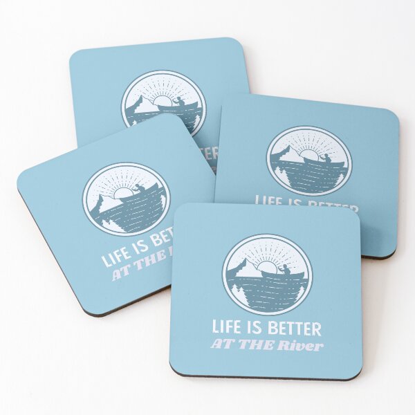 Item preview, Life is better at the river, a design for nature lover Retro Design designed and sold by ThreadmyCanvas.