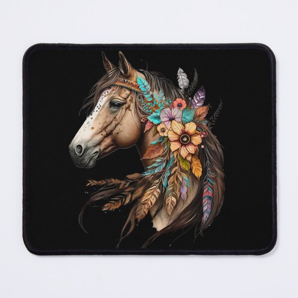 Item preview, Wild Horse Flowers Feather Indian T-shirt designed and sold by Grindcorer.