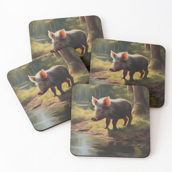 Item preview, Young Wild Boar by Lake designed and sold by CalmnessbyChoice.