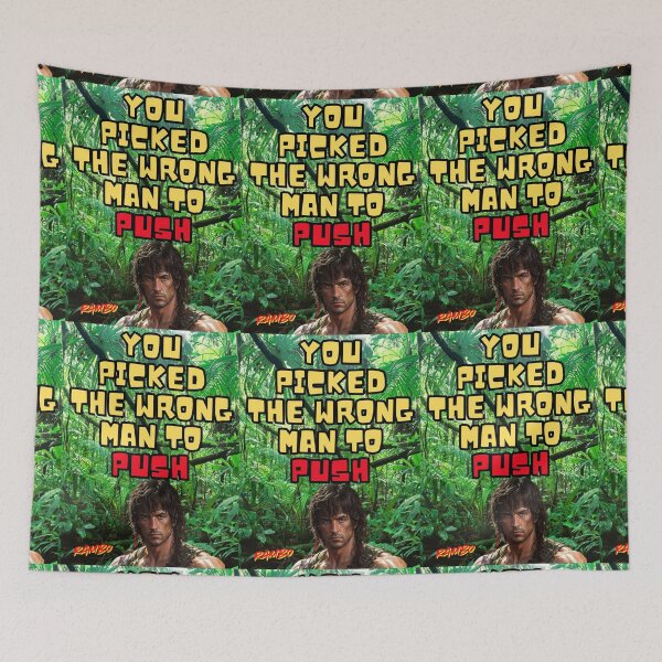 Aperçu de l'œuvre Rambo First Blood Citations Sylvester Stallone créée et vendue par MountainAndSea.