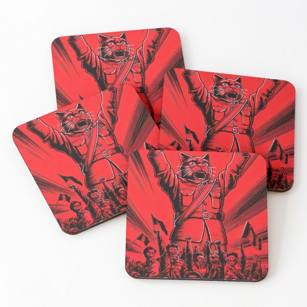 Item preview, Revolutionary Cat Leads Charge: Great Leap Forward Art, Propaganda Poster designed and sold by 271Studio.