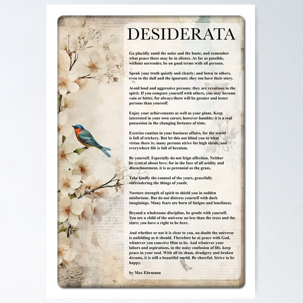 Item preview, Desiderata Printable | Desiderata Print | Desiderata Poem by Max Ehrmann | Digital Print | Unique Typography Minimalist Print designed and sold by janine446.