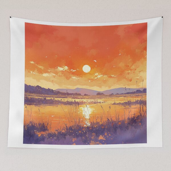 Item preview, Sunset at Lake Painting designed and sold by Christian Weiss.