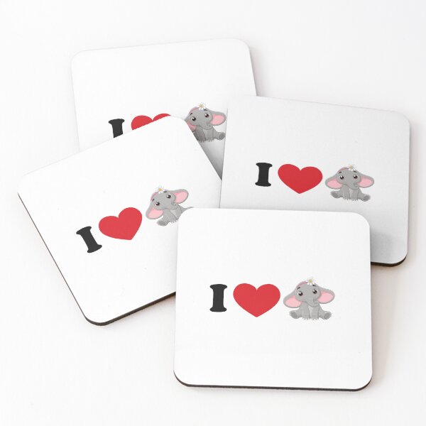 Item preview, I love elephant - with a cute elephant art designed and sold by EmeraldeaArt.