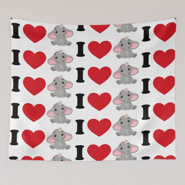 Item preview, I love elephant - with a cute elephant art designed and sold by EmeraldeaArt.