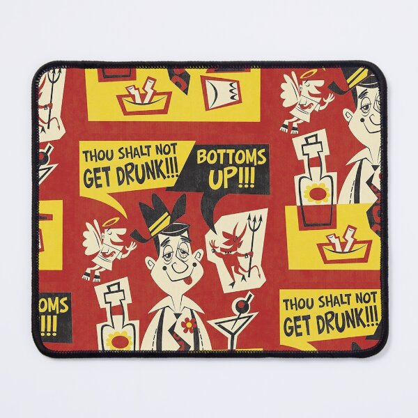 Item preview, Vintage poster Get Drunk! Bottoms up devil and angel cartoon 1950s designed and sold by PIXEL POP DESIGNS - Beyond the Norm!.