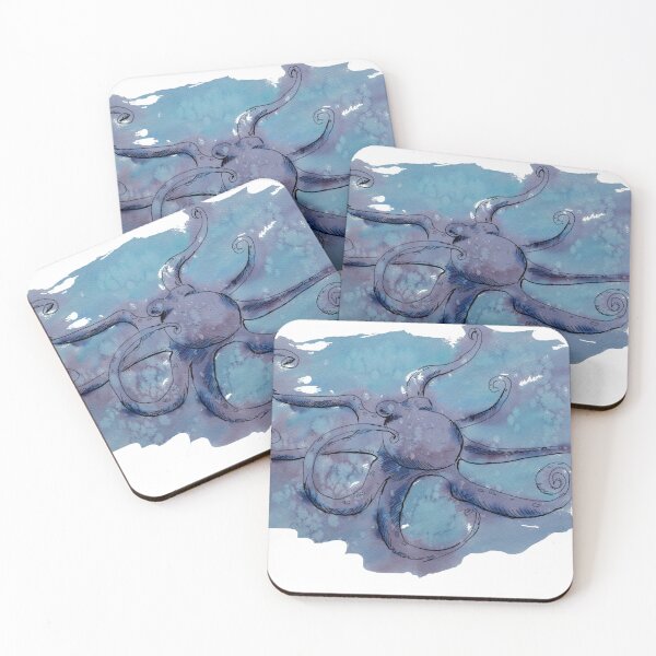 Item preview, Octopus in the blue water of the deep sea designed and sold by nakazanije.