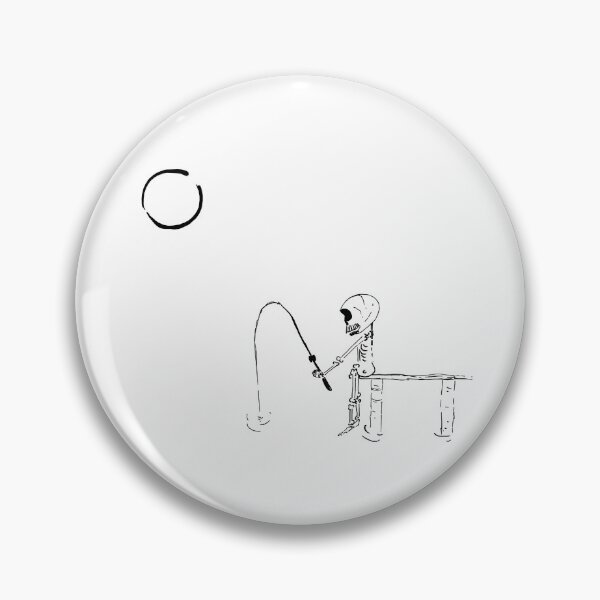 Item preview, Drawn cartoon image of a Halloween ghost skeleton sitting fishing on the pier designed and sold by nongsao4.
