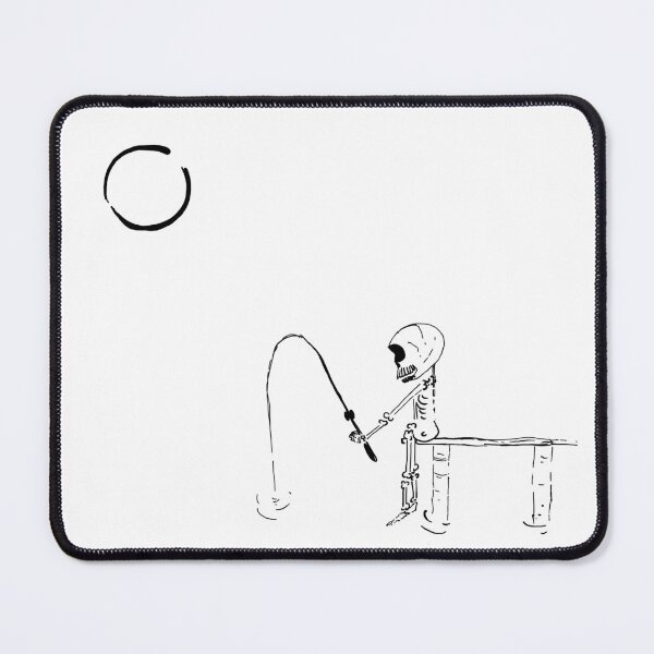 Item preview, Drawn cartoon image of a Halloween ghost skeleton sitting fishing on the pier designed and sold by nongsao4.