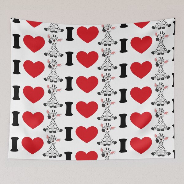 Item preview, I love zebra- with a cute zebra art designed and sold by EmeraldeaArt.