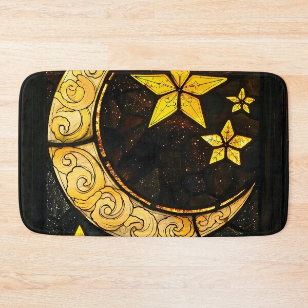 Item preview, Crescent Moon and Stars Stain Glass Art designed and sold by mebraart.