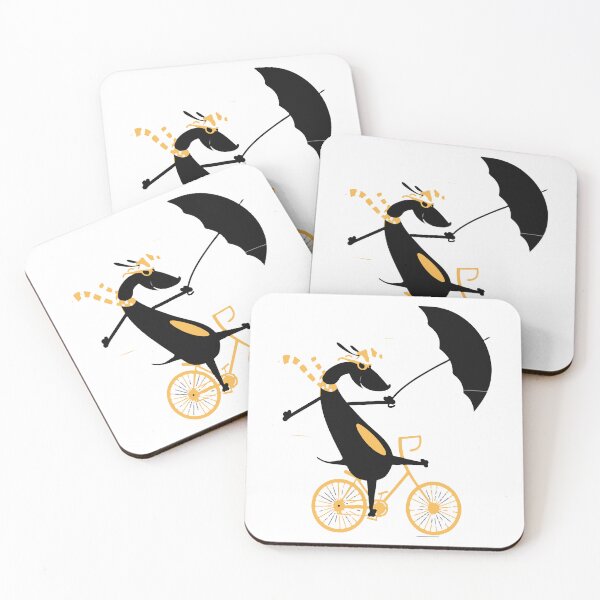Item preview, Dachshund Traveling by Bike Under the Moonlight designed and sold by MIROUZ2000.
