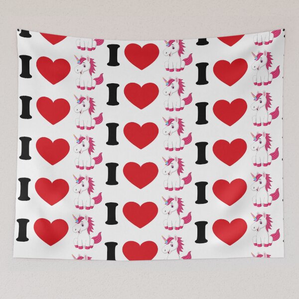 Item preview, I love unicorn - with a cute unicorn art designed and sold by EmeraldeaArt.