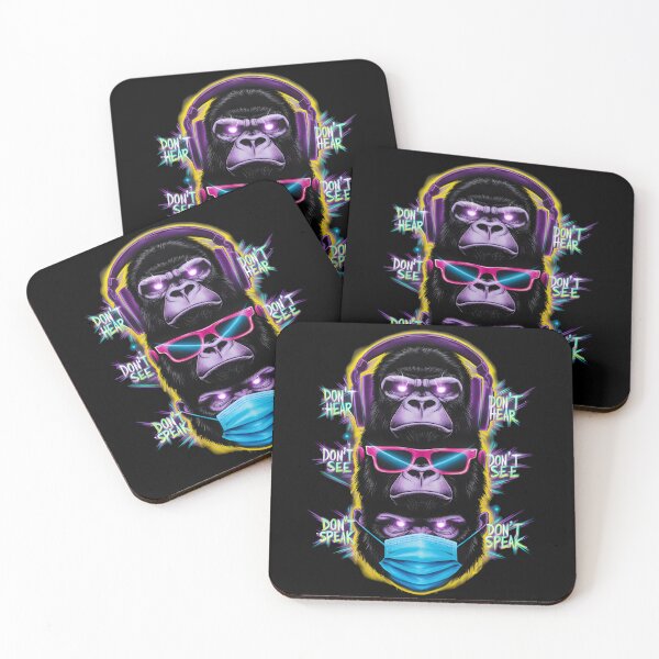 Item preview, Three Wise Gorillas - Don't Hear, See, or Speak designed and sold by Quirky Shirts.