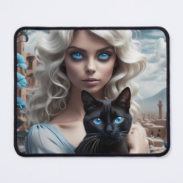 Item preview, Woman with Cat, Dystopian Theme designed and sold by SublimeMusings.