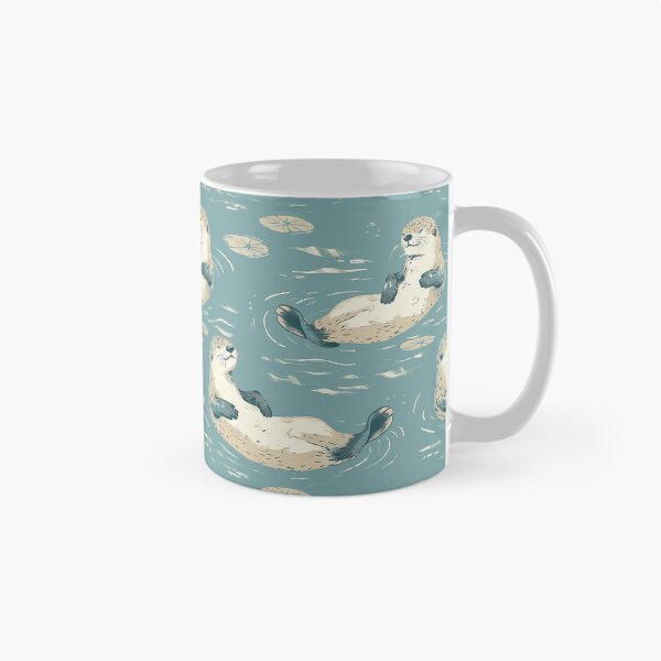 Item preview, I'm Otterly Exhausted" Cute Otter Sleeping on Water designed and sold by elisarasada.