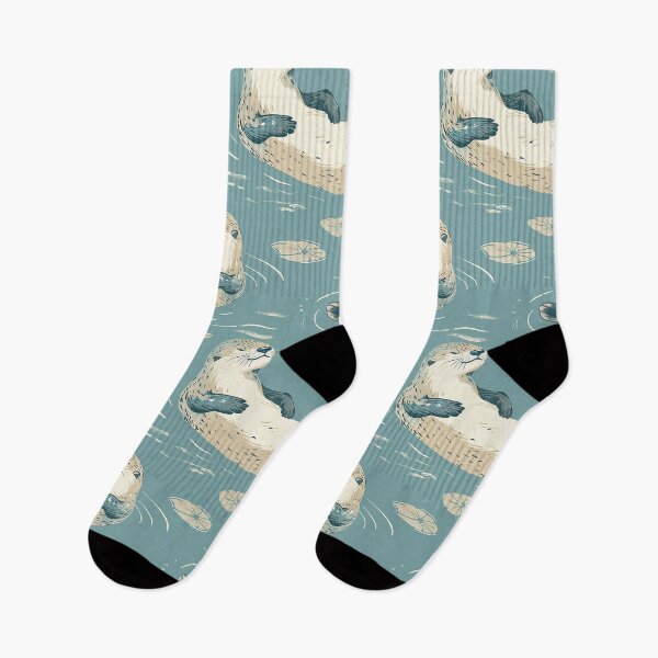 Item preview, I'm Otterly Exhausted" Cute Otter Sleeping on Water designed and sold by elisarasada.