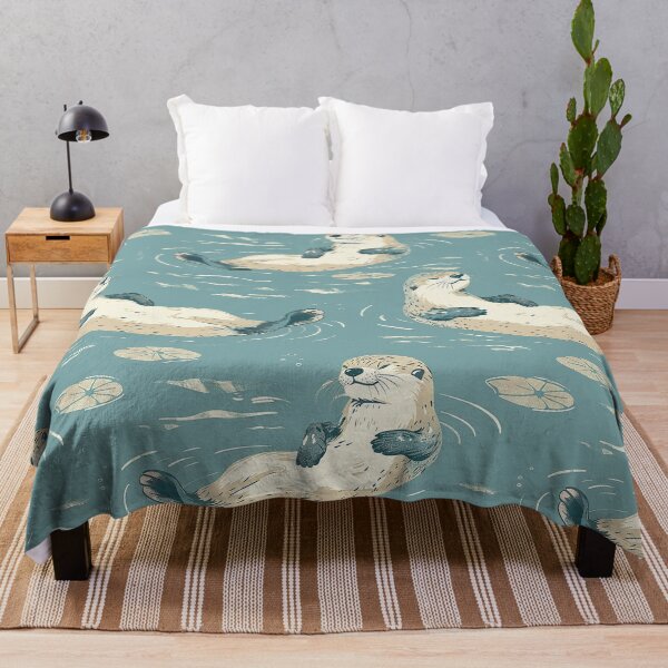 Item preview, I'm Otterly Exhausted" Cute Otter Sleeping on Water designed and sold by elisarasada.