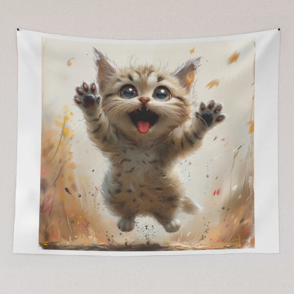Item preview, Cat with playful paws designed and sold by wolfgangrainer.