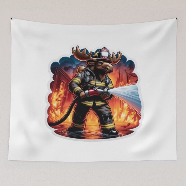 Item preview, Bull Moose as a rugged firefighter  designed and sold by BrinaandPops.
