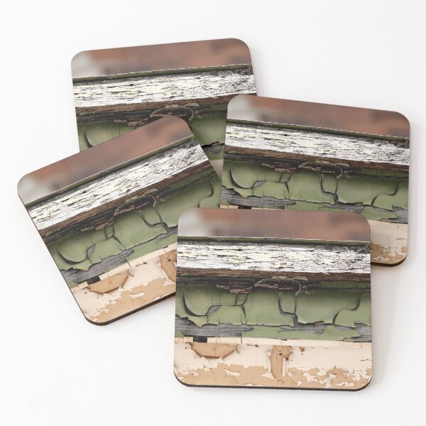 Item preview, Distressed Green And White Paint On Old Farm Building designed and sold by FeatherfallSTU.