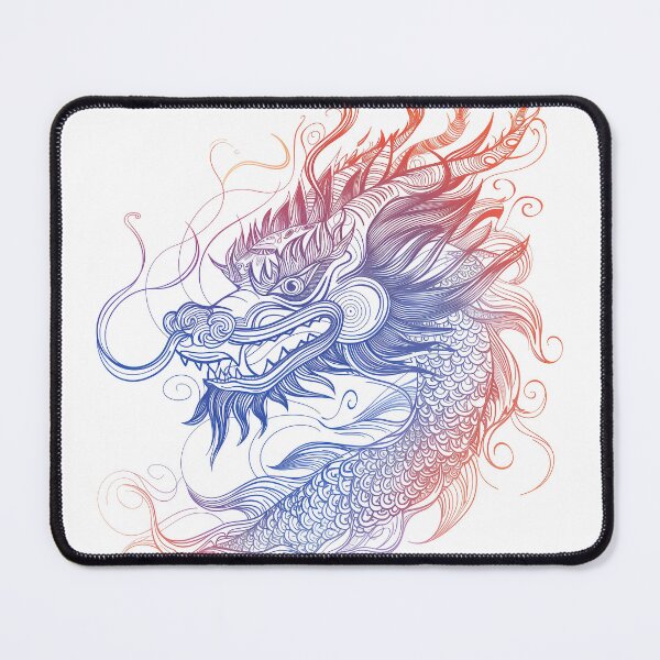 Item preview, Line art Chinese dragon with retro colors designed and sold by alpacawerks.