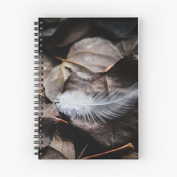 Item preview, Delicate White Feather On Dark Fallen Leaves designed and sold by FeatherfallSTU.