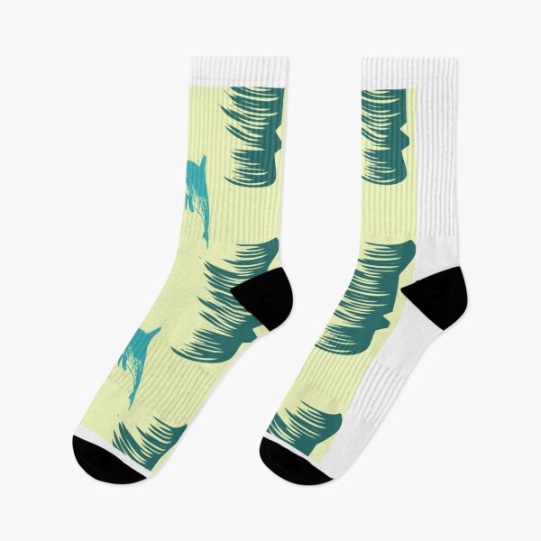 Item preview, Dolphin waves under the sea on a light yellow background. designed and sold by youme63.