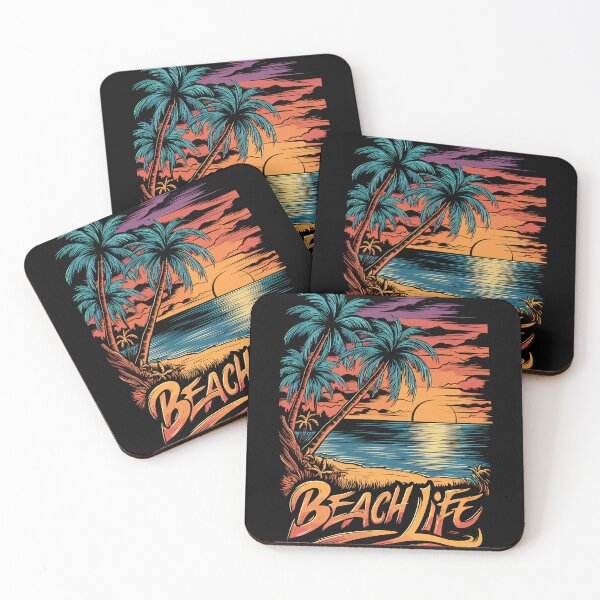 Item preview, Beach Life - Retro Tropical Sunset designed and sold by Quirky Shirts.