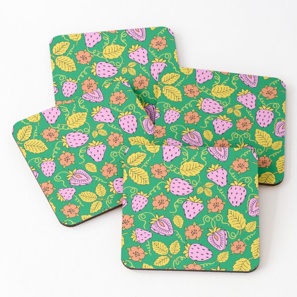 Item preview, Strawberry Flowers in summer garden designed and sold by sarakaquabubble.