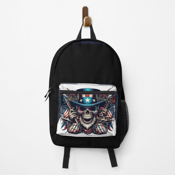 Item preview, Captain Skull USA Patriotic Band abstract geometric canvas designed and sold by ZulryLifestyles.