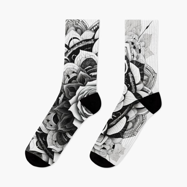 Item preview, Floral Mandalas in Black and White designed and sold by MandalasShops.
