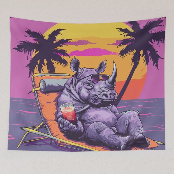Item preview, gray beautiful strong rhinoceros designed and sold by m-litomirskaya.