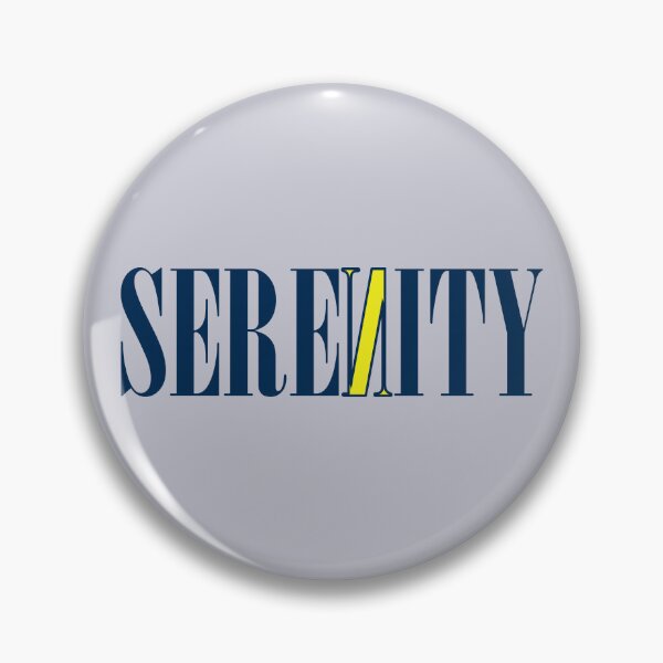 Item preview, Fun Typography "Serenity" Inspirational Calm Peaceful Blue Yellow designed and sold by WD-Artist.
